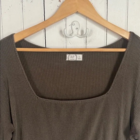 Maurices 24/7 Long Sleeve T-Shirt Olive Green Size XL - Picture 4 of 7